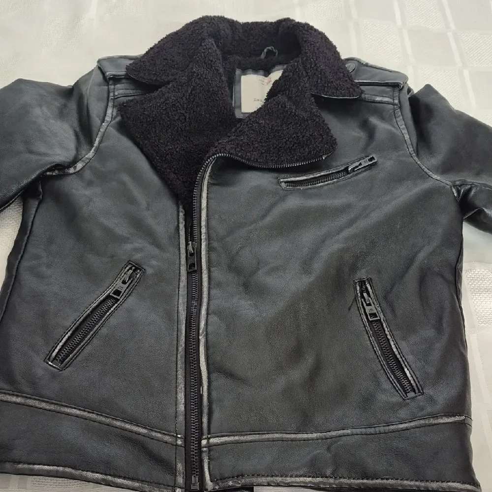 Zara Black Kids Faux Leather with Gray Hat - Picture 13 of 16